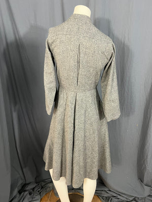 Vintage 80's Albert Capraro gray wool 40's style full circle dress