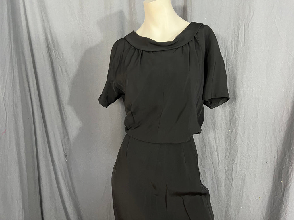 Vintage black volup 1950’s day dress L