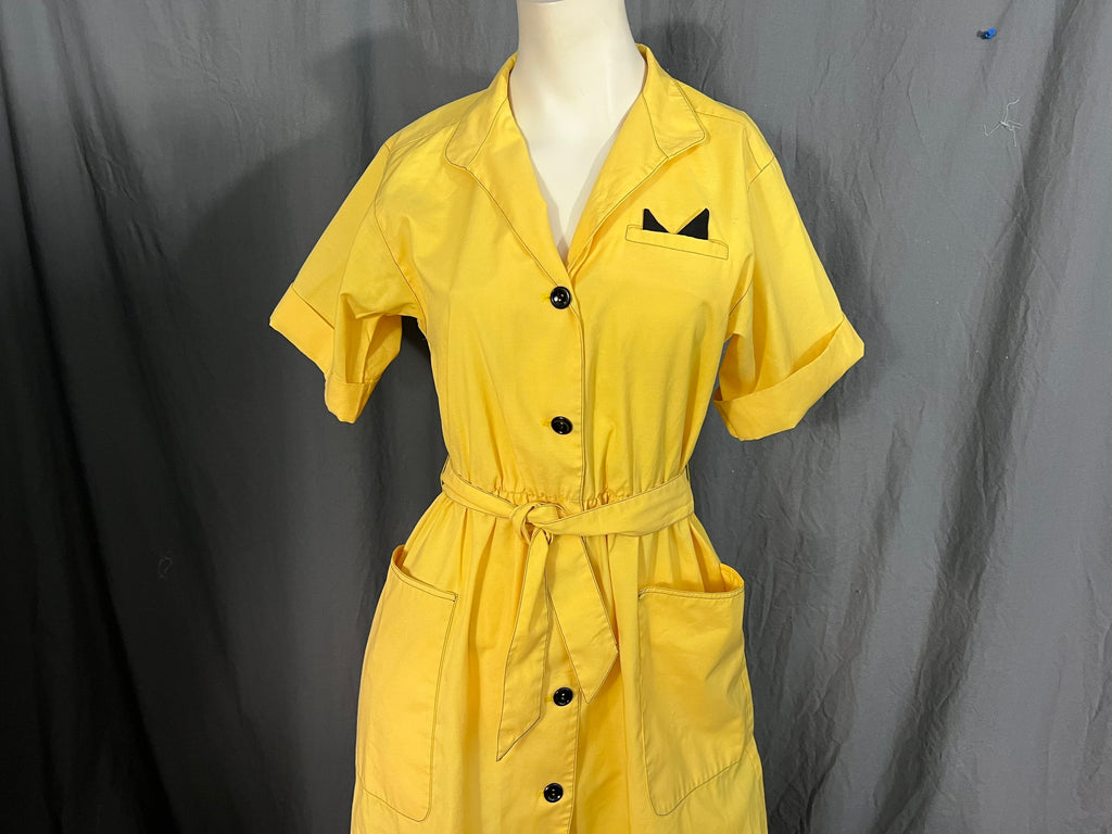 Vintage 80's Willie of California yellow dress M