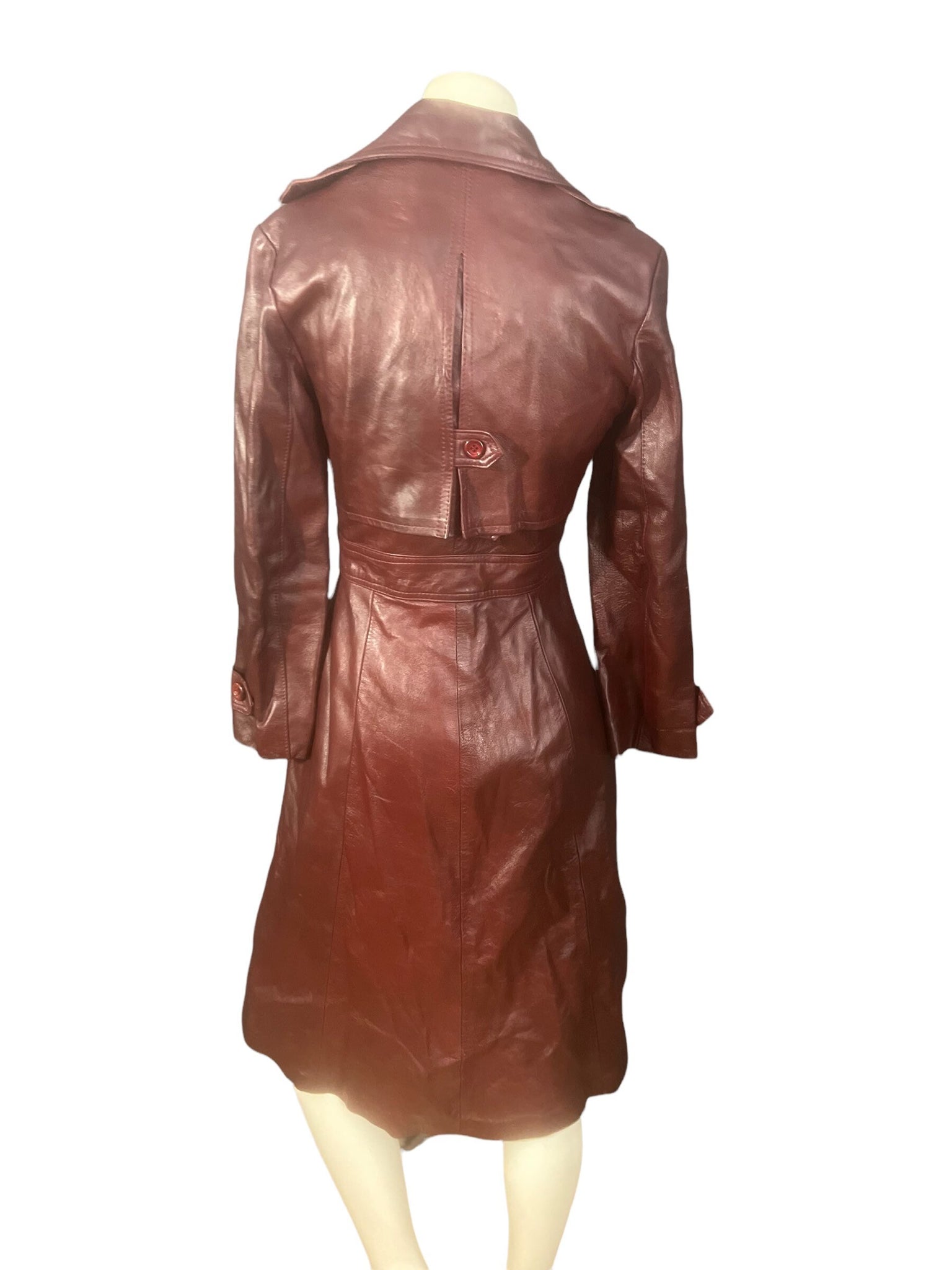 Vintage 70’s leather trench coat Northside Fashions 9 M