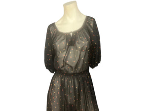 Vintage 70's sheer boho dress M L