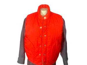 Vintage 70's Campus puffer Vest red L