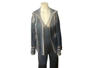 Vintage 70's metallic knit Lurex Wenjilli jumpsuit set M