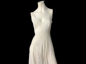 Vintage 70's white lace panel nightgown lingerie M