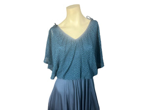 Vintage 70's blue maxi dress L