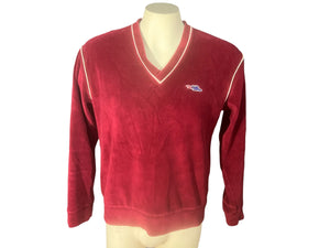 Vintage 70's Sears velor maroon shirt M