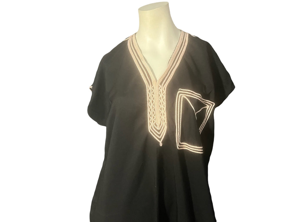 Vintage black kaftan dress M L