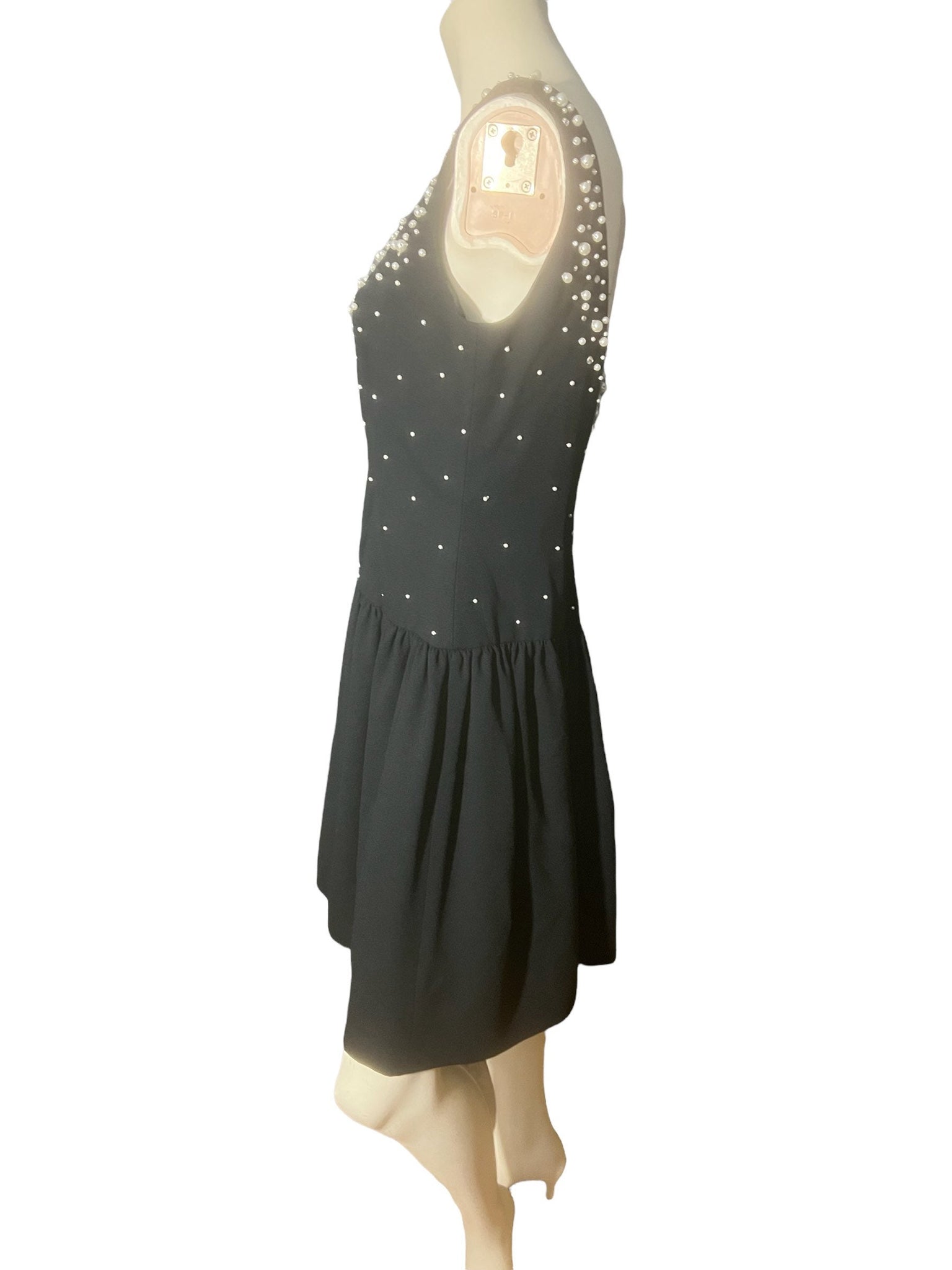 Vintage 80's Morton Myles black bead dress 10