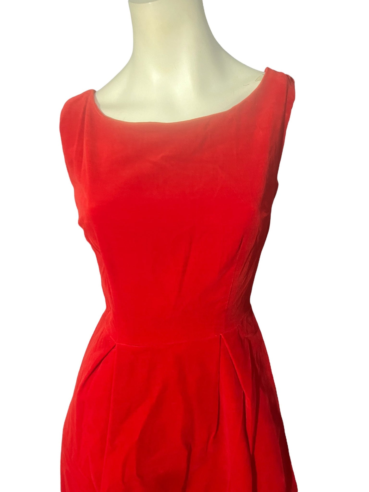Vintage 60's red velvet long formal dress S