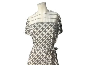Vintage 70's black & white dress L