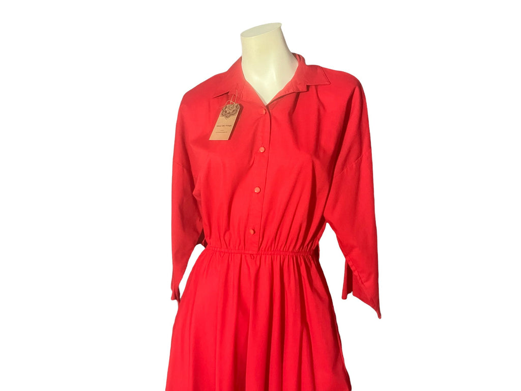 Vintage 80's red American Shirt Dress 11/12 L