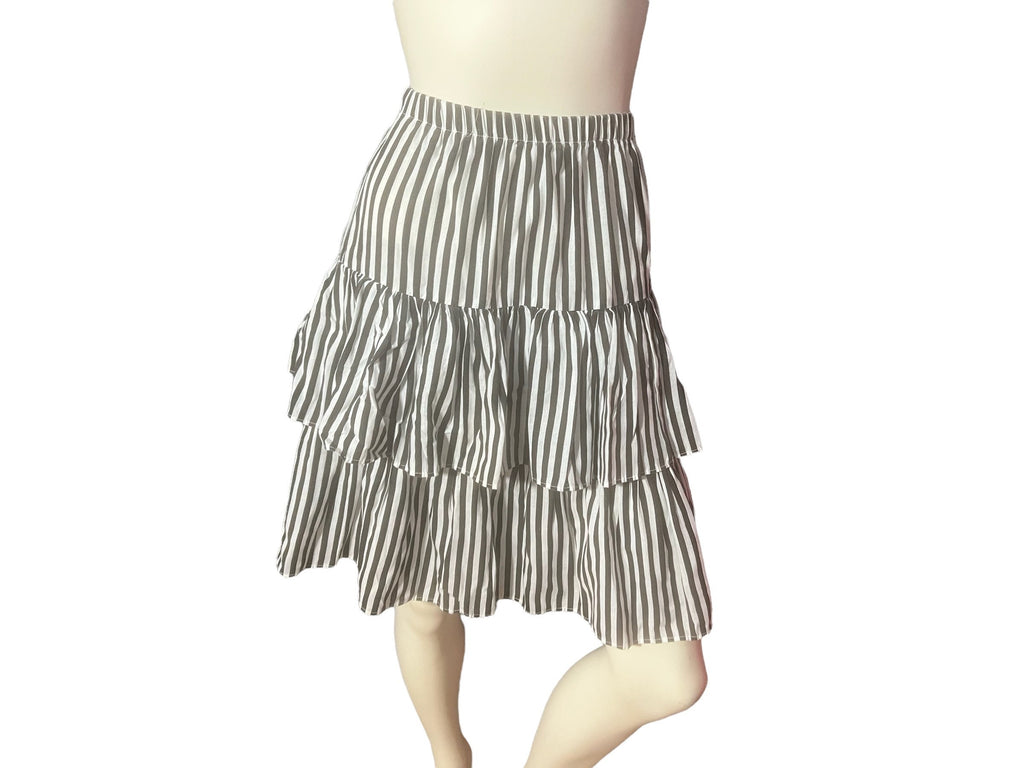 Vintage 80's black & white striped Vicky Vaughn skirt S