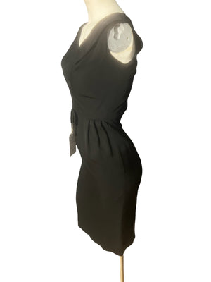 Vintage 60's black sheath dress S XS