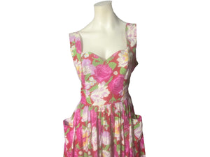 Vintage 80's Laura Ashley floral sun dress 14 L