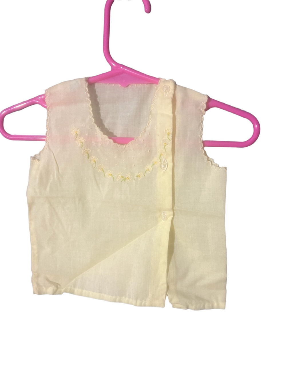 Vintage embroidered yellow baby diaper shirt