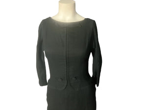 Vintage 50's Jane Stevens black dress S XS