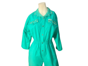 Vintage 80's Dreams green jumpsuit x-large XL