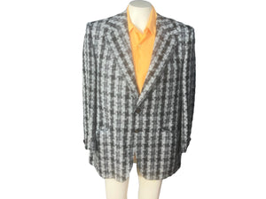 Vintage Louis Roth black & white woven suit jacket 42