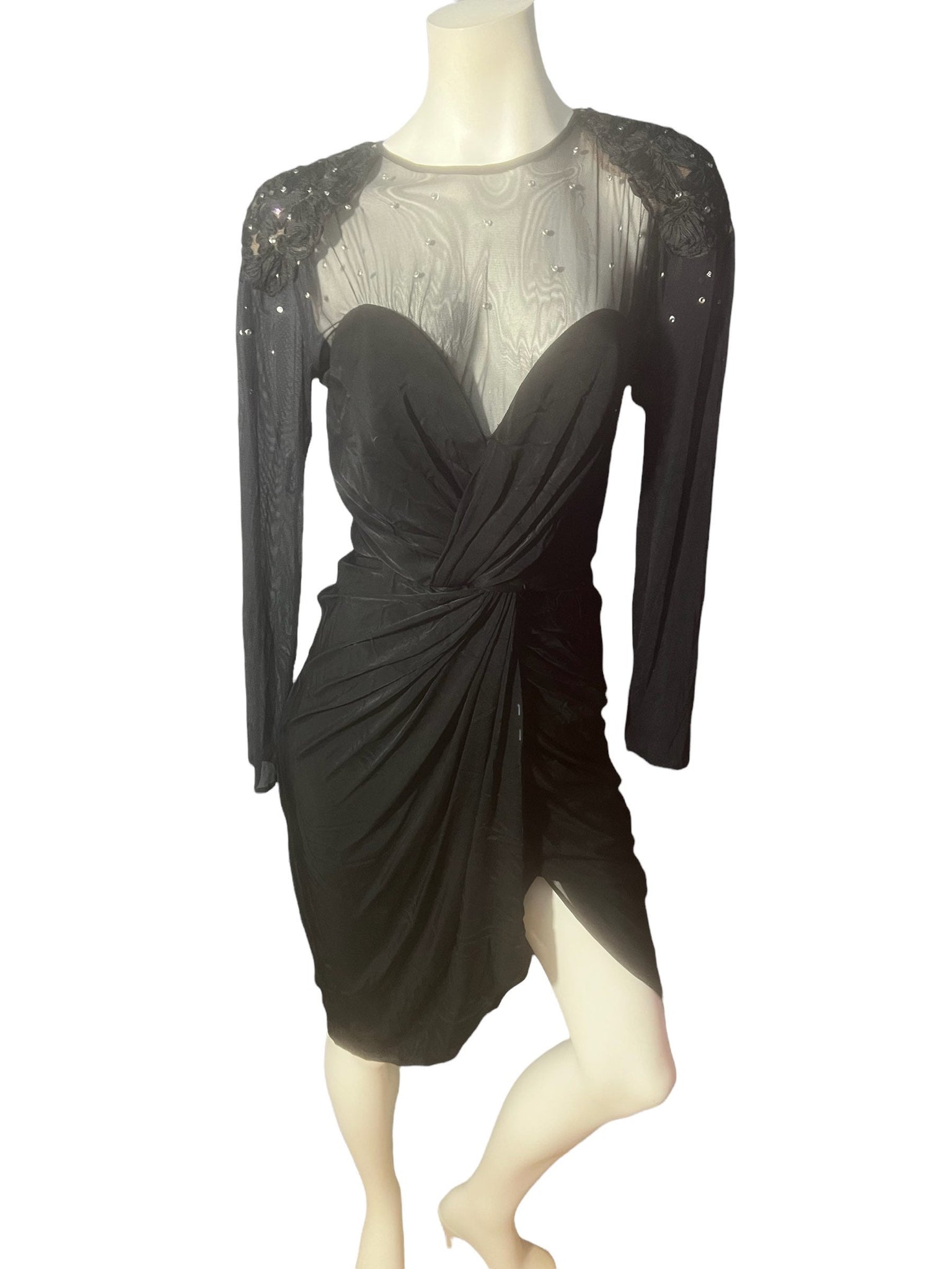 Vintage Lillie Rubin black party dress 8