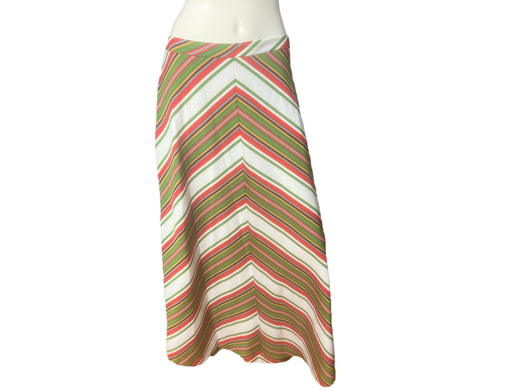 Vintage 70's chevron stripe long skirt L