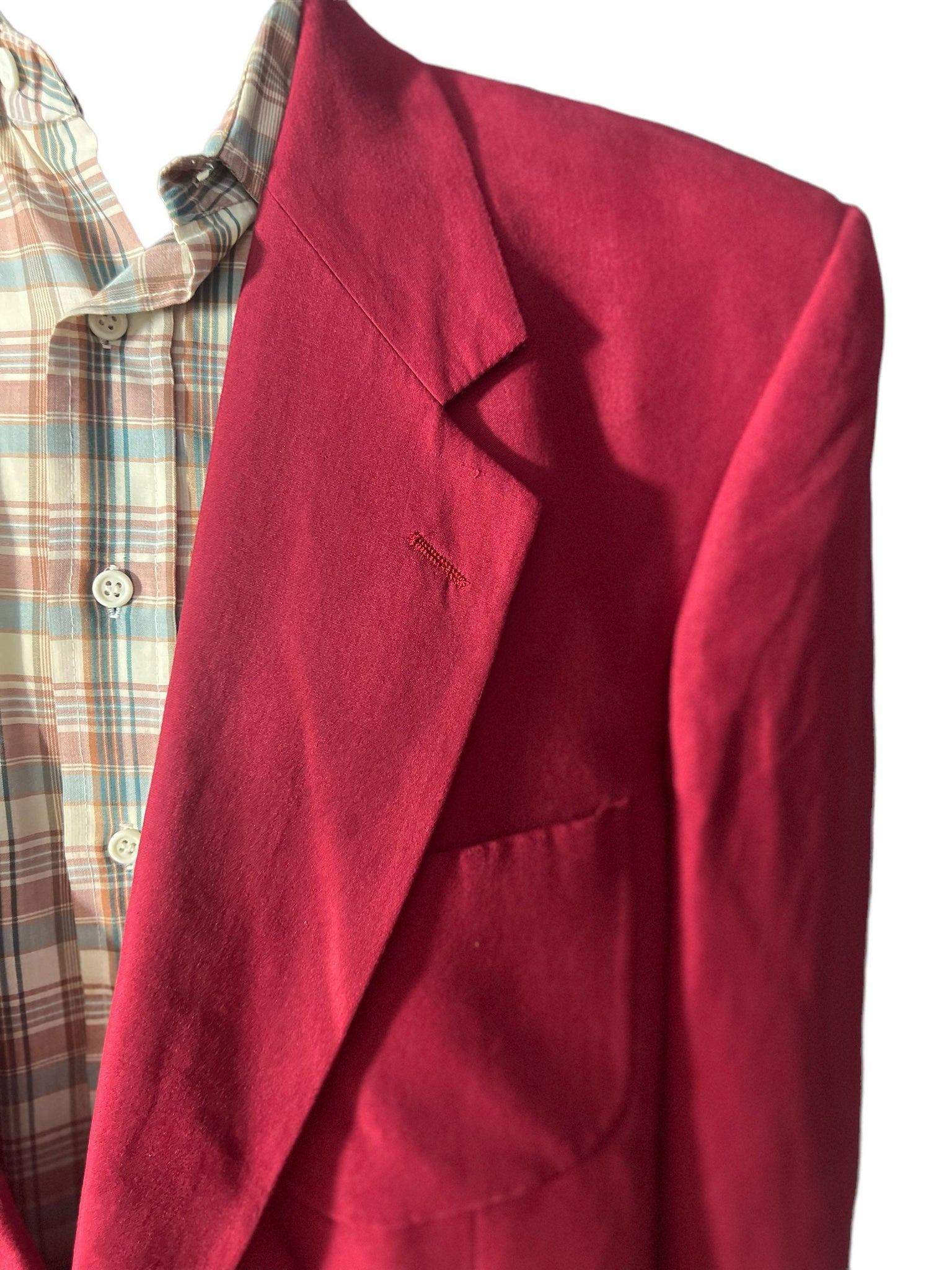 Vintage ultra suede red men's suit jacket 44
