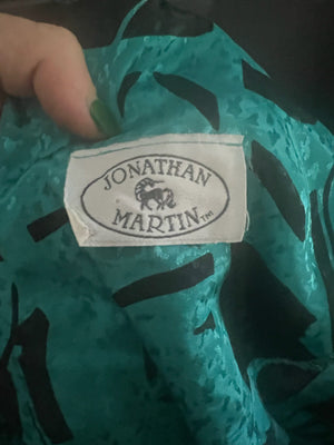 Vintage 80's Jonathan Martin green dress M
