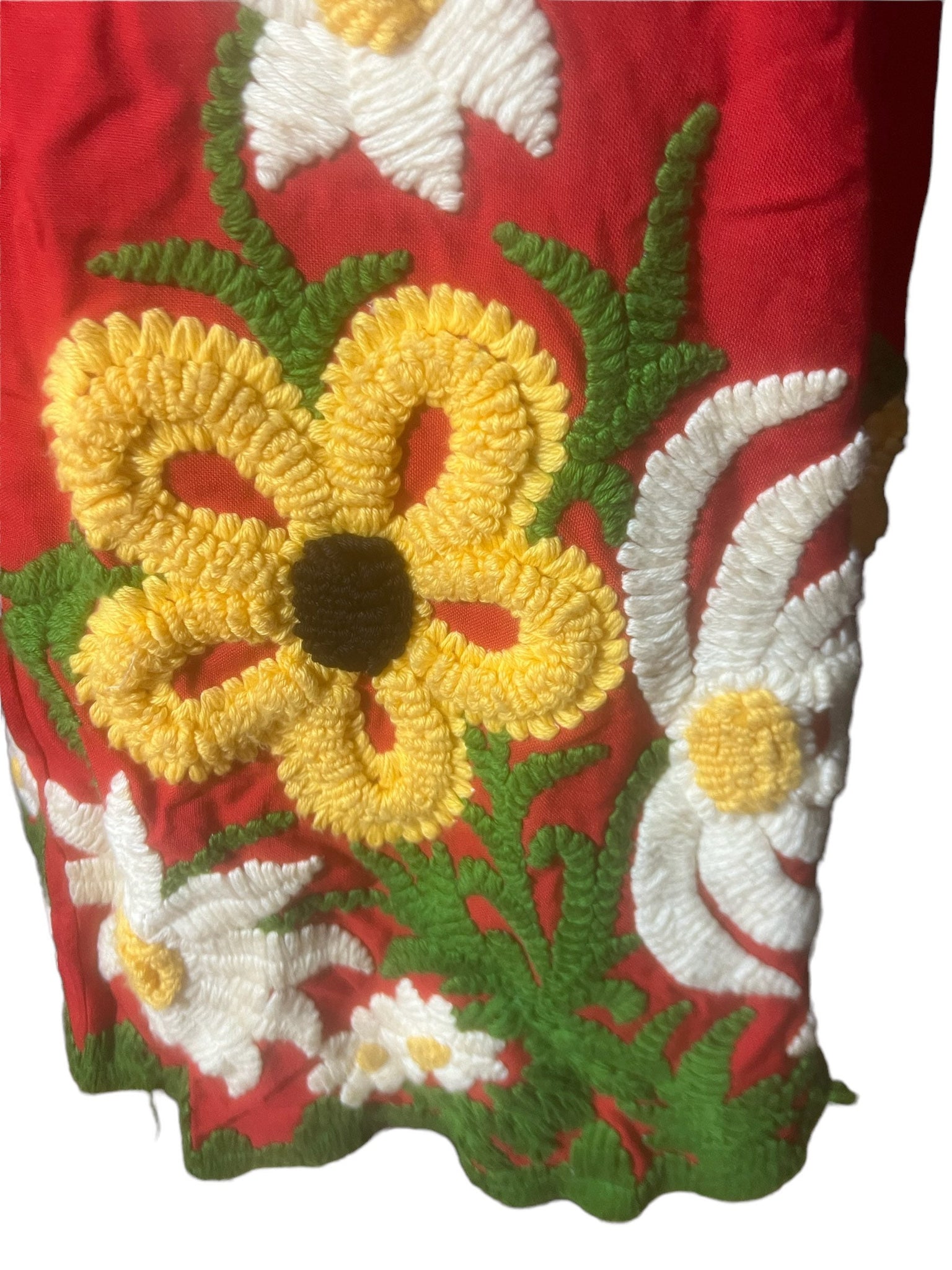 Vintage 1950's embroidered flower sun dress M