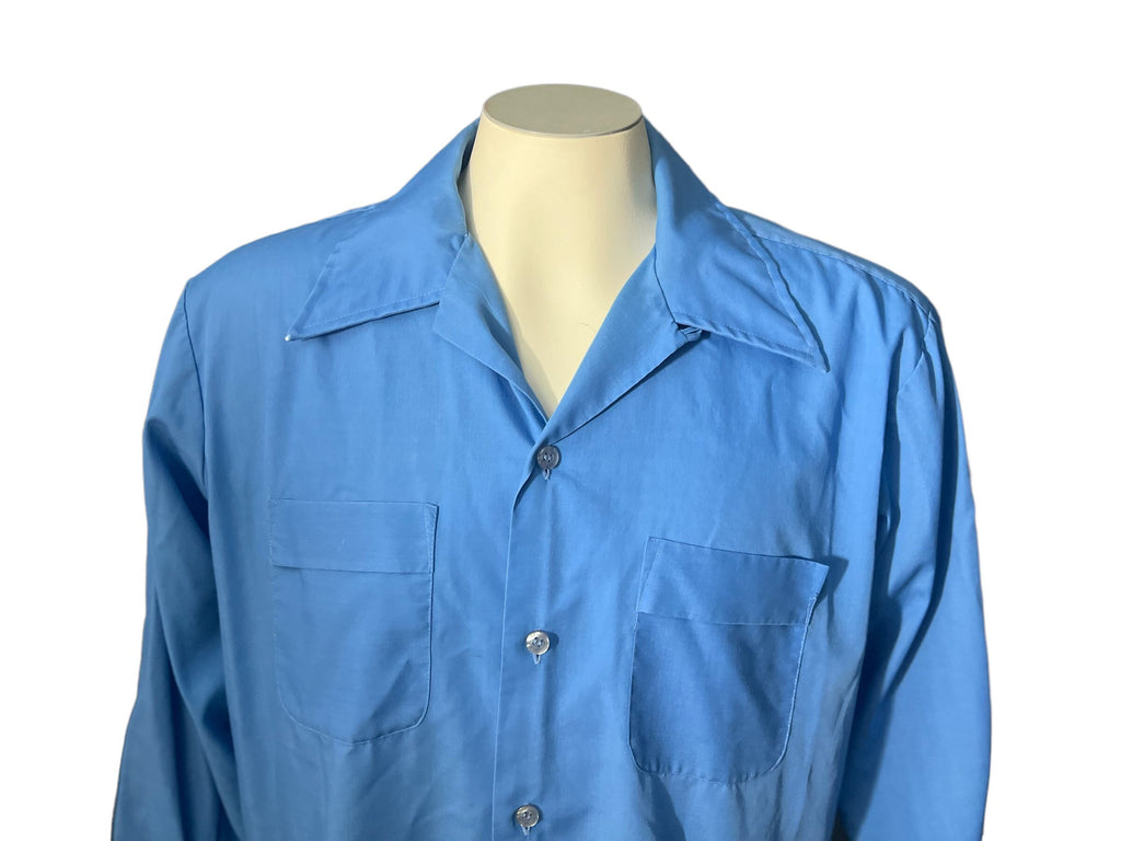 Vintage 60's blue Norgate men's shirt L