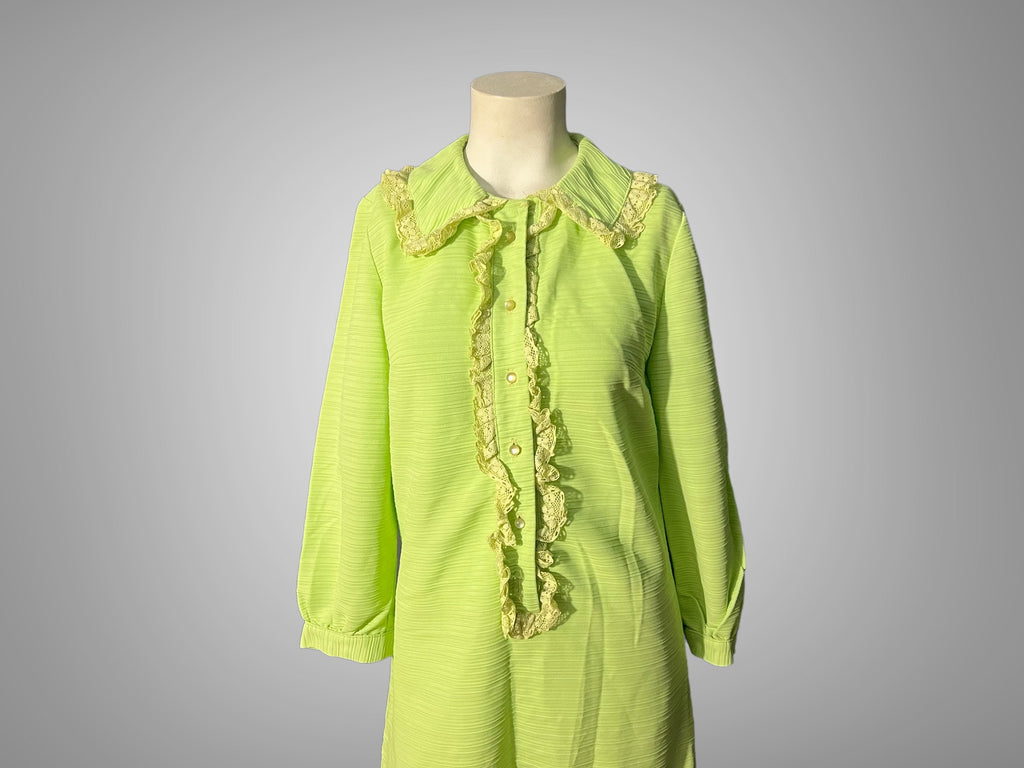 Vintage 60's green mini dress M
