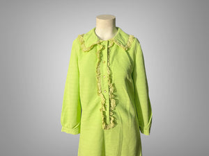 Vintage 60's green mini dress M