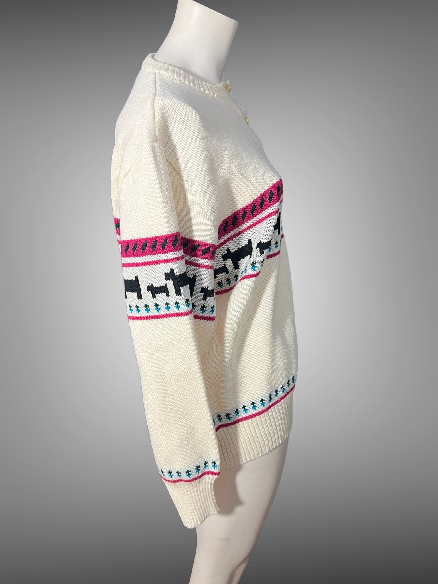 Vintage scotty dog sweater 46 L Measure Up