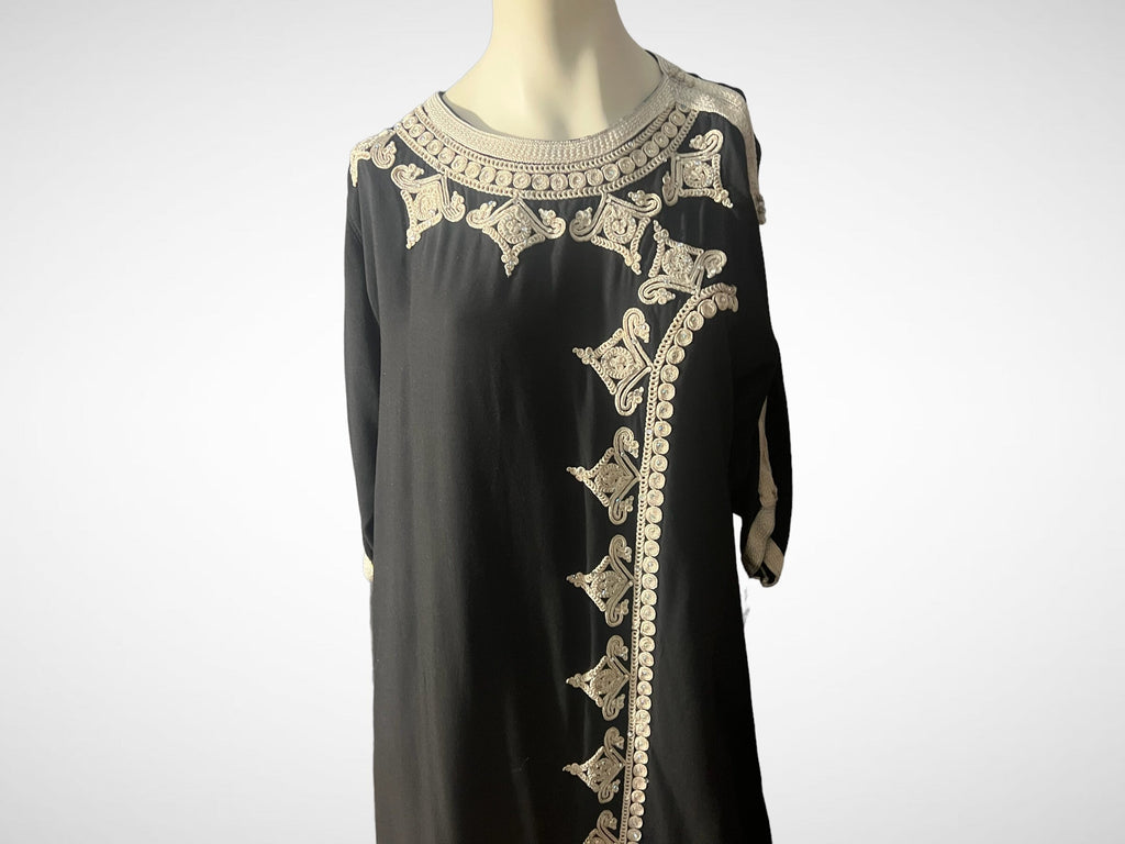 Vintage black caftan dress L