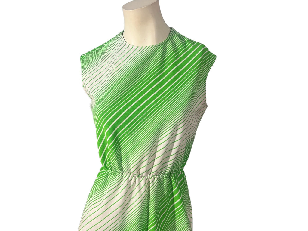 Vintage R&K green and white stripe dress