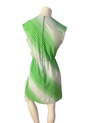 Vintage R&K green and white stripe dress