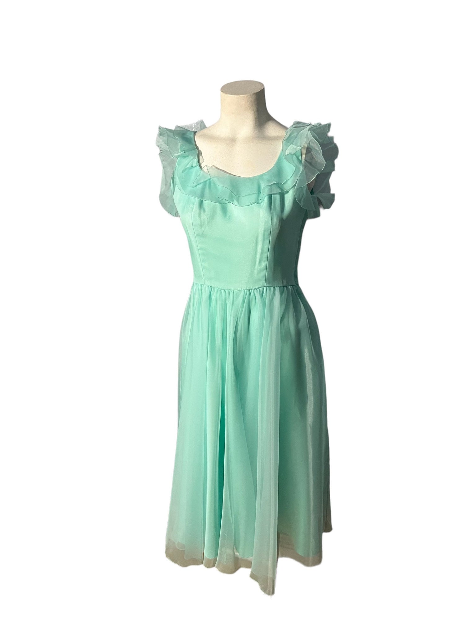Vintage 60's turquoise party dress S