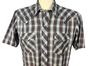 Vintage 70's western plaid shirt L
