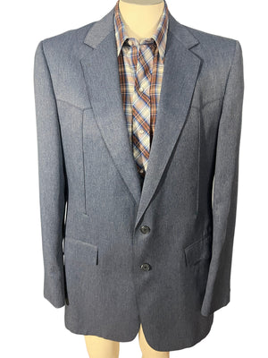 Vintage 70's blue western suit jacket 44