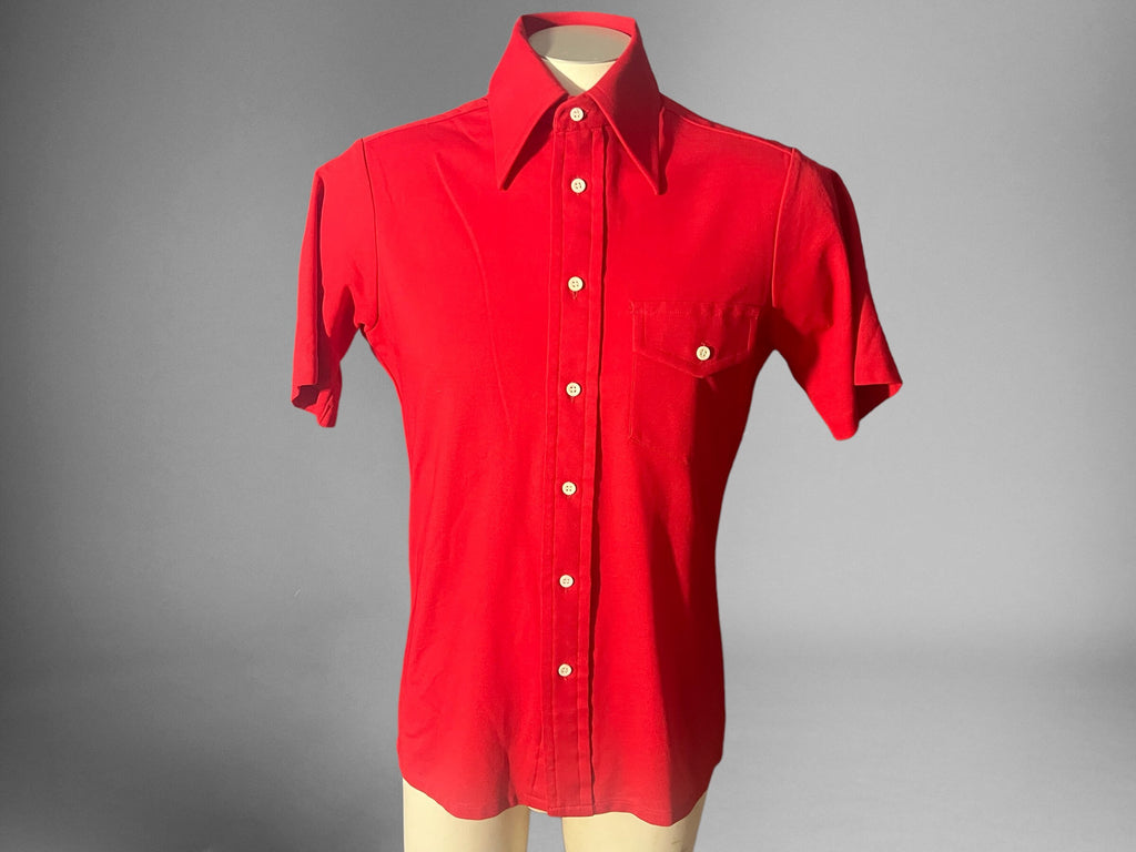 Vintage 70's red men's shirt Media S