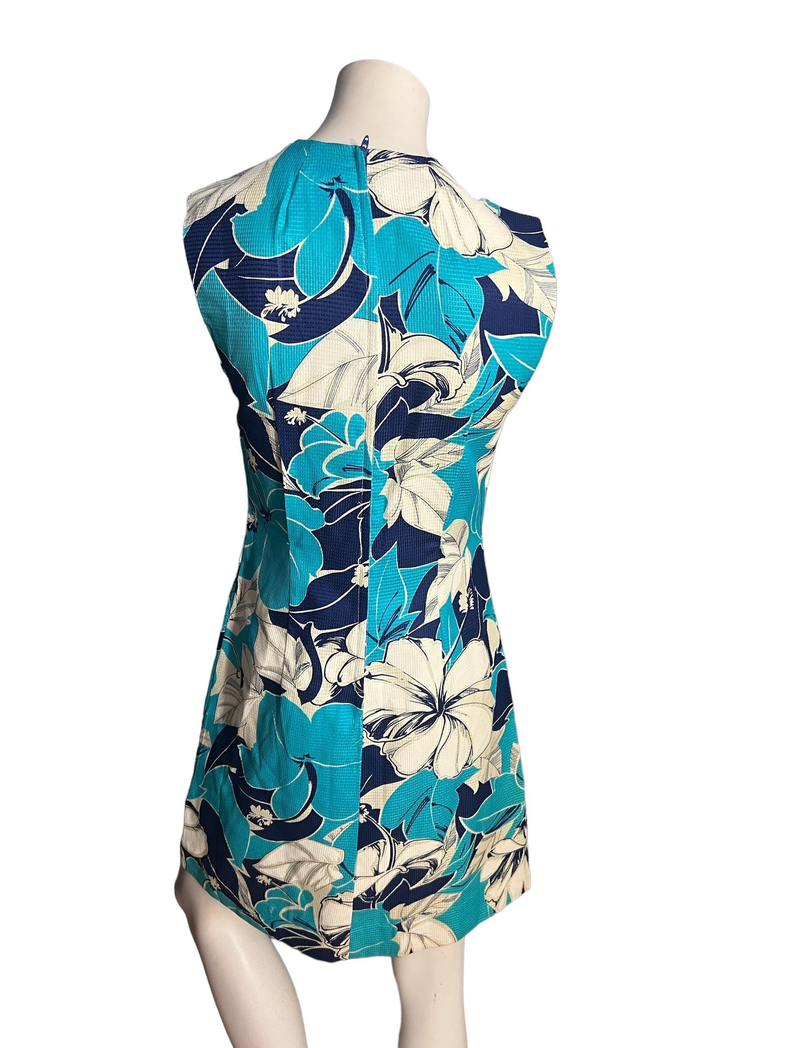 Vintage 60's tropical fitted dress M