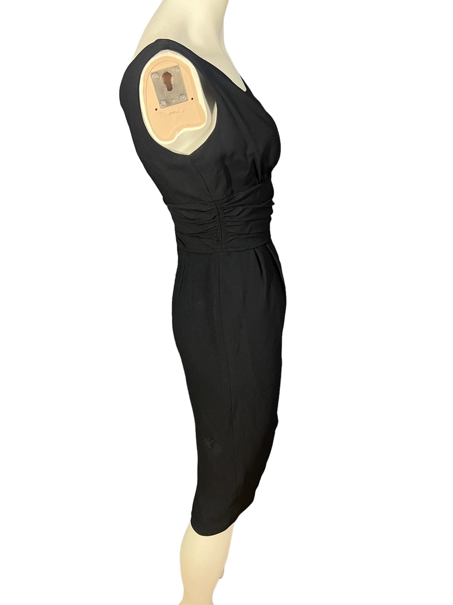 Vintage 60's black sheath fitted dress M