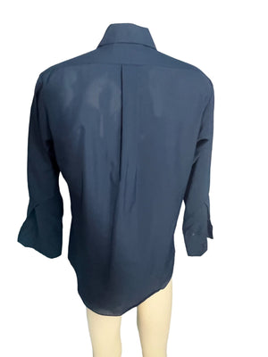 Vintage 70's blue 70's Sears Perma Prest shirt L 46