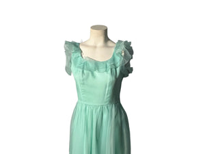 Vintage 60's turquoise party dress S