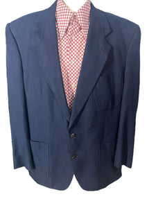 Vintage blue Kingsbridge ultra suede suit jacket 48