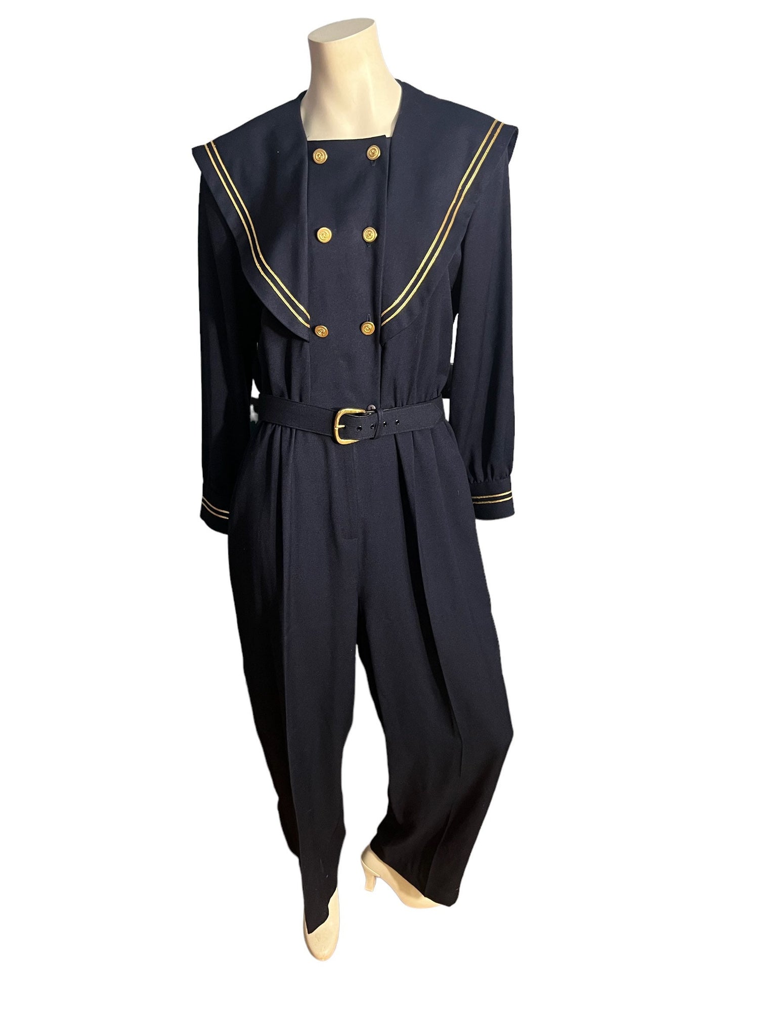 Vintage 80's sailor jumpsuit California Design sz 14