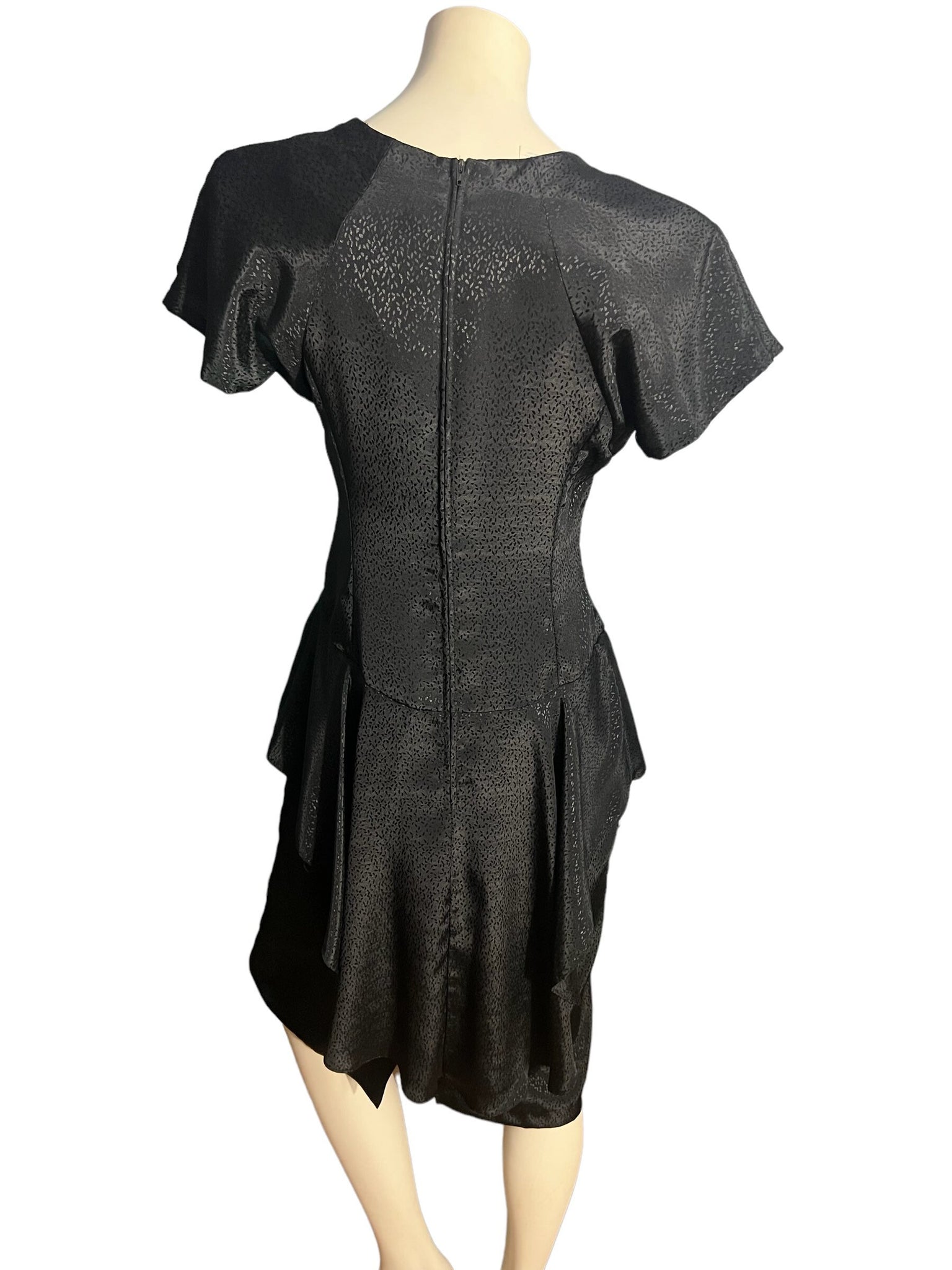 Vintage 80's peplum black dress Pellini M 7/8