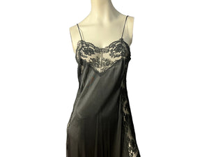 Vintage 70's black lace nightgown lingerie M