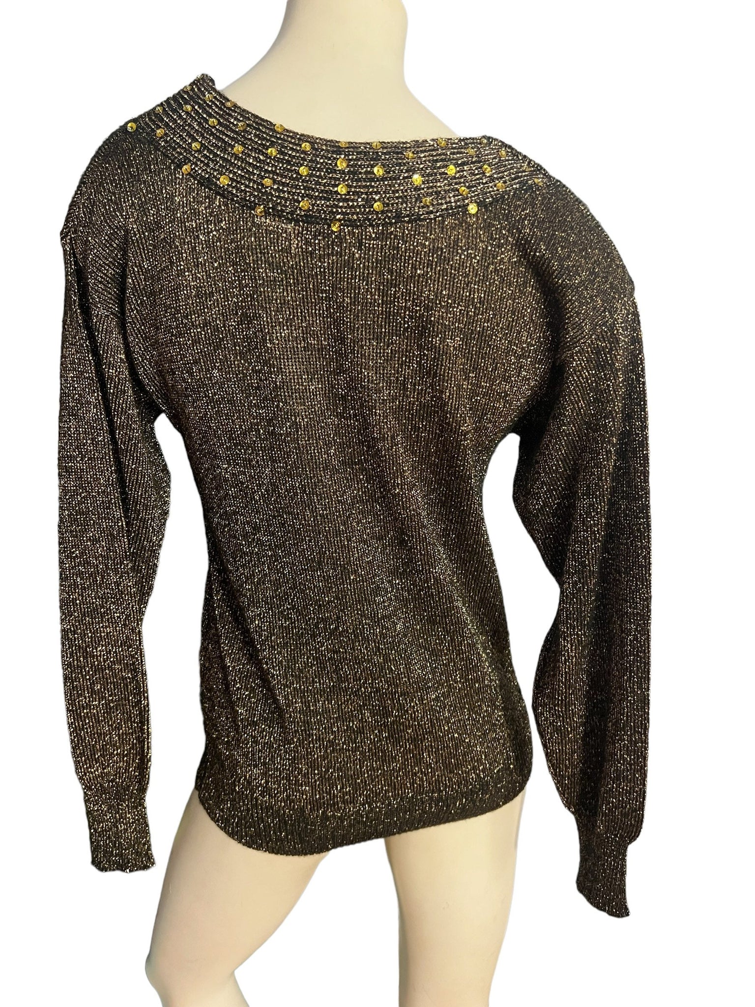 Vintage gold & black 80's sweater S Cristina