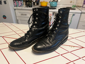 Vintage 70's black combat boots Cowtown 7B