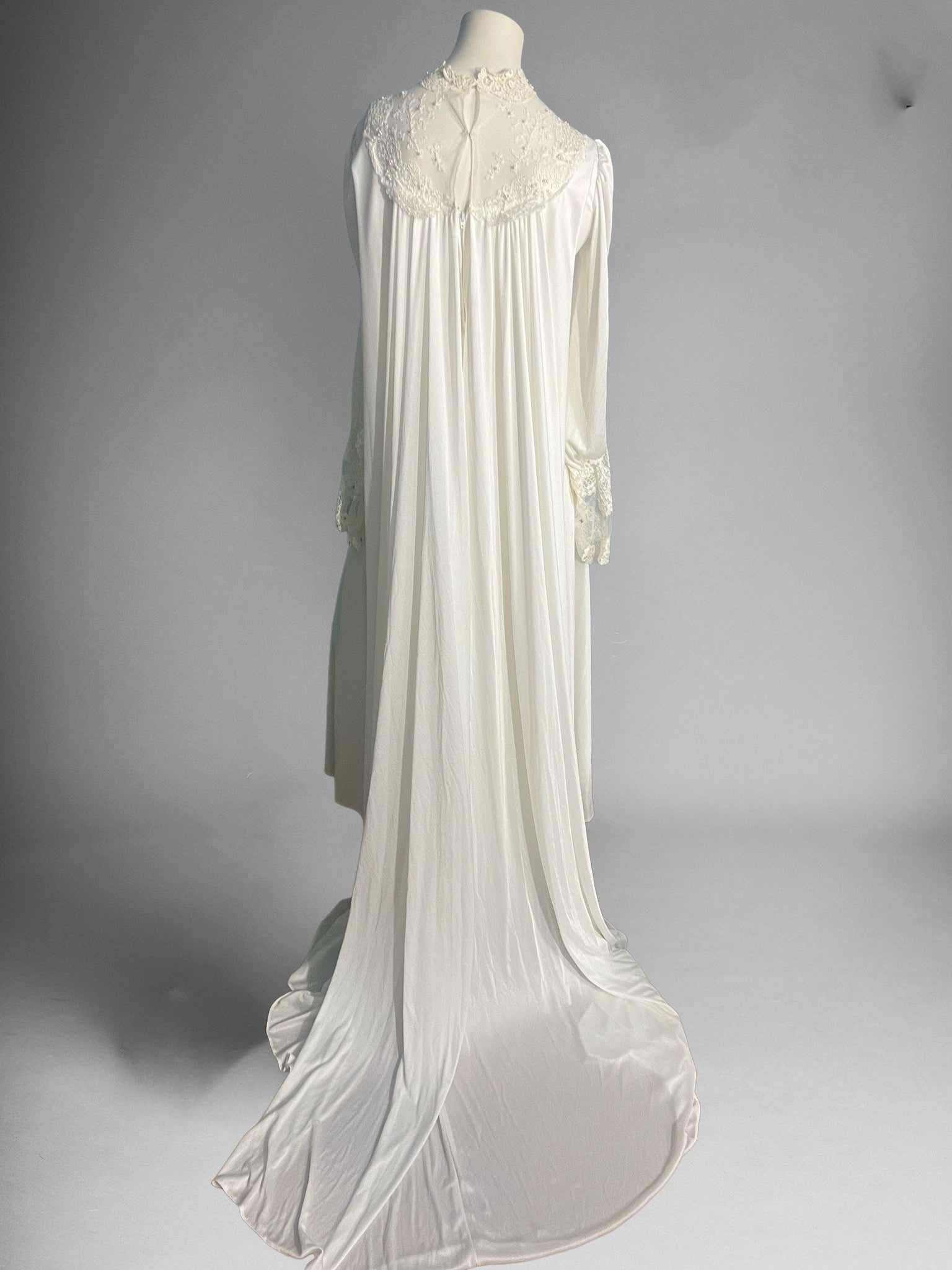 Vintage slinky 70's prairie wedding dress S M