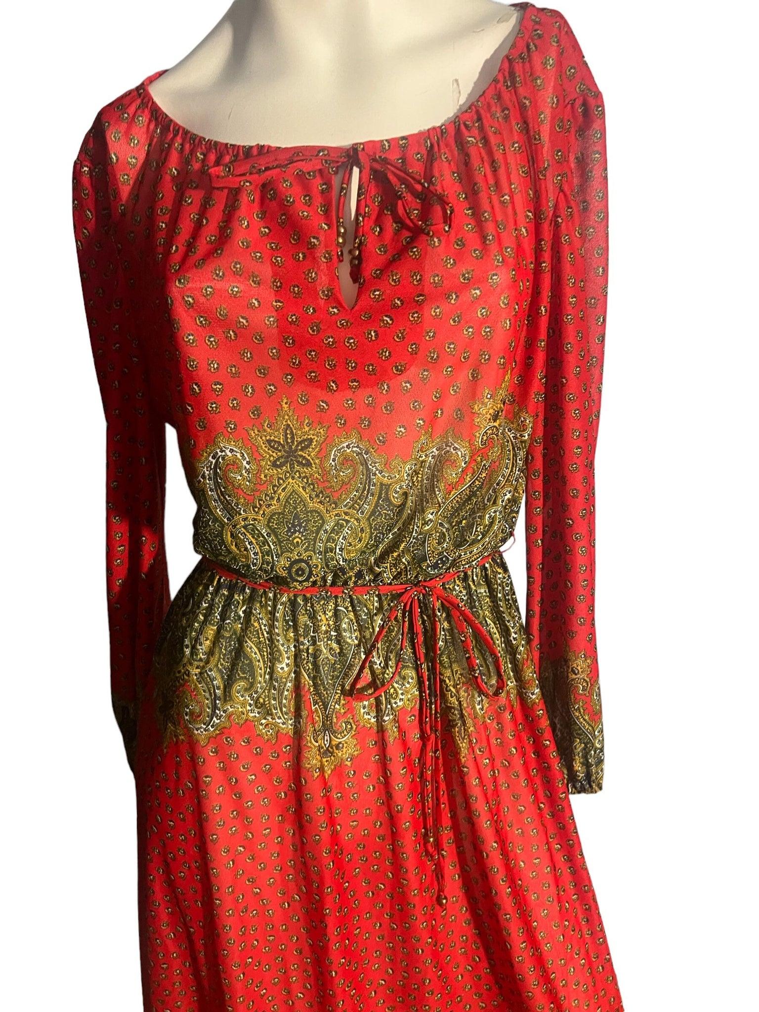 Vintage 70's paisley dress Amy Deb sz 12 M